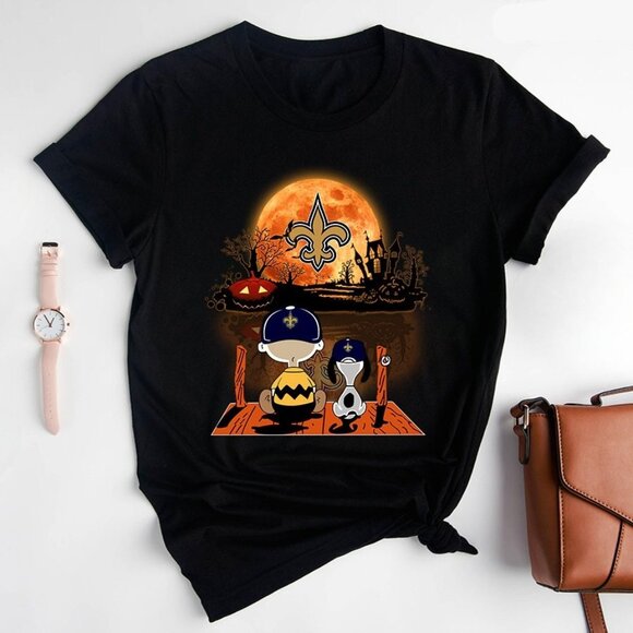 Brooke B Other - Charlie Brown Snoopy T-Shirt Watching Saints Halloween Cartoon Tee 73